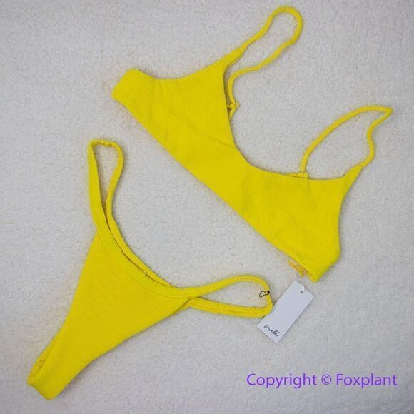 New! Set! Mello the Label low cut top and Brazilian bottom in Limao , size M - Picture 4 of 15